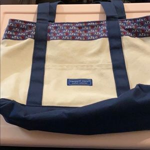 Alpha gamma delta vineyard vines tote bag